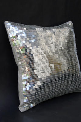 Silver Sequin Cushion