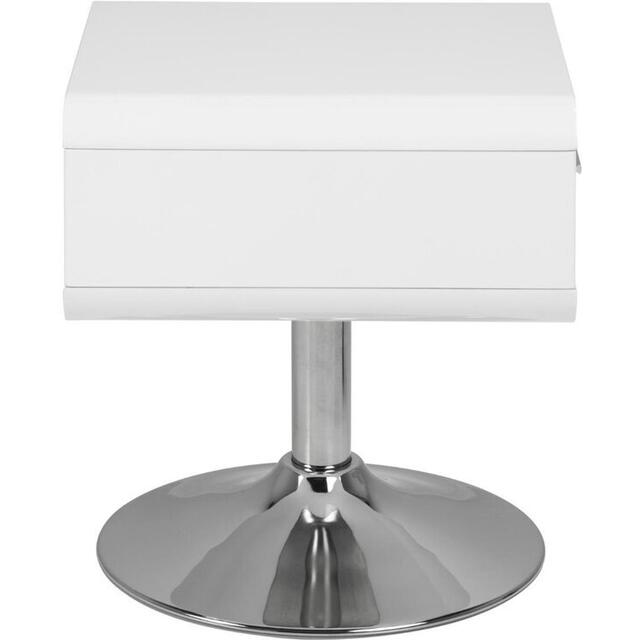 Comfor Modern Bedside Table 1 Drawer White Gloss image 6