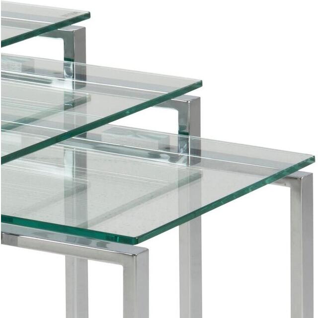 Katrina Nest of Tables Glass Top Metal Frame image 4