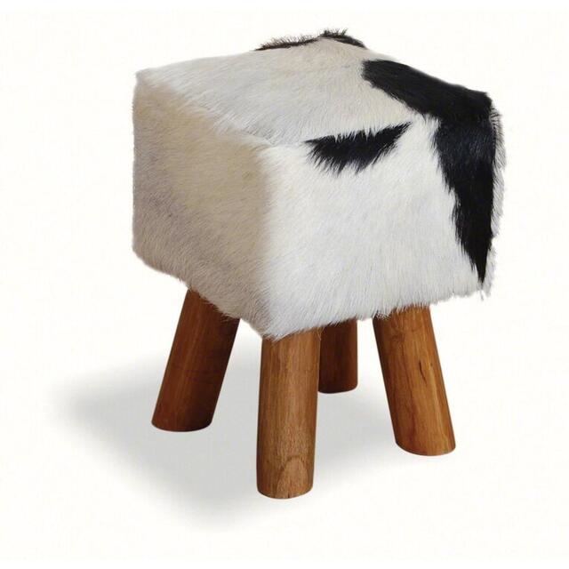 Mohawk Small Square Hide Stool Rustic Style image 3