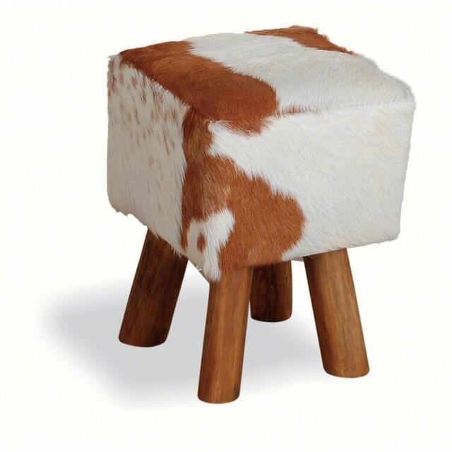 Mohawk Small Square Hide Stool Rustic Style image 4