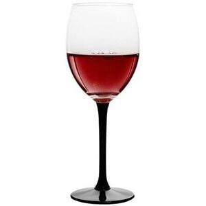 Wine Glasses 330ml Black Stem by Solavia