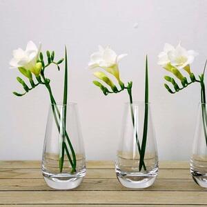 Mira Single Stem Bud Glass Flower Vase, 14cm, Handmade by Solavia