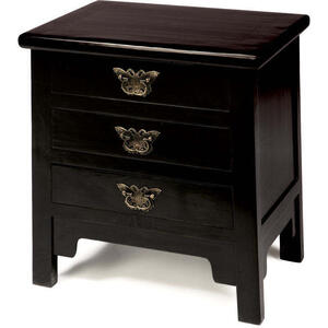Chinese Butterfly Drawers, Black Lacquer by Shimu