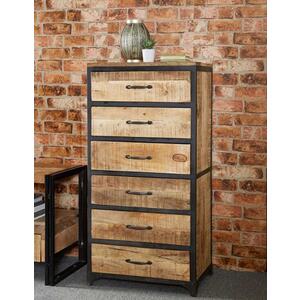 Upcycled Industrial Vintage Mintis Tall Chest of Drawers 