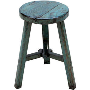 Round Stool, Blue Lacquer by Shimu