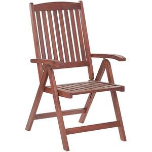 Acacia Wood Garden Folding Chair Dark Brown TOSCANA by Beliani