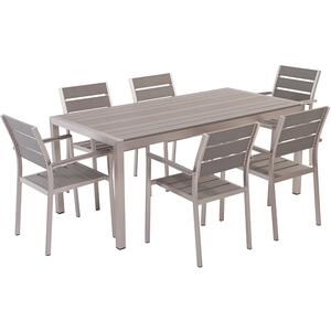 Vernio 6 Seater Aluminium Garden Dining Table & Chairs - Grey, White or Brown