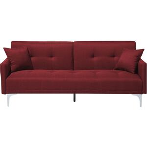 Fabric Sofa Bed Dark Red LUCAN by Beliani