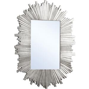 Herzfeld Rectangle Starburst Wall Mirror Silver