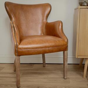 Havana Brown Leather Chair by The Orchard