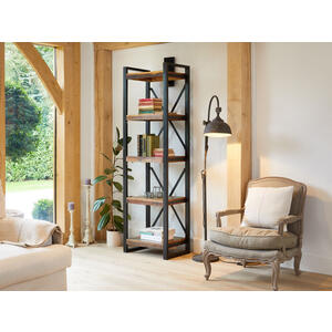 Shoreditch Rustic Alcove Bookcase in Reclaimed Wood & Metal