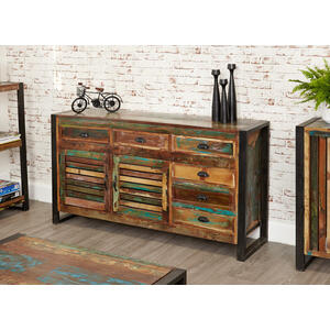 Shoreditch Rustic Large Sideboard Reclaimed Wood