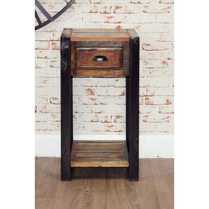 Shoreditch Rustic Reclaimed Wood Side Table / Lamp Table / Plant Stand 