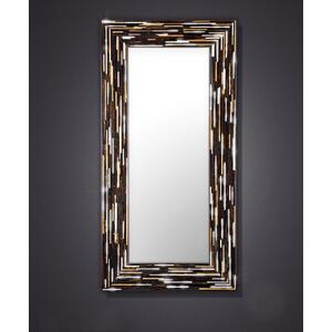 Big Q Dark Brown Glass Mosaic Modern Rectangular Mirror