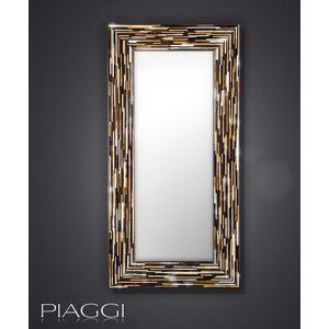 Big Q Light Brown Modern Glass Mosaic Rectangular Mirror by Piaggi