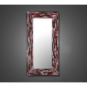 Big Q Red Modern Glass Mosaic Rectangular Mirror by Piaggi