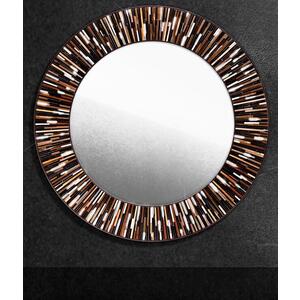 Roulette PIAGGI Dark Brown Glass Mosaic Round Mirror by Piaggi