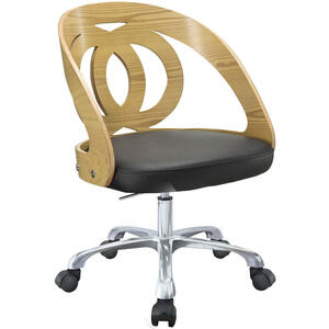 Jual Retro Swivel Office Chair Black Seat PC606 - Walnut, Oak or Grey