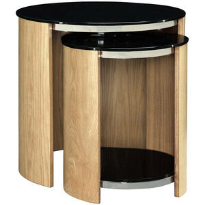 Jual Modern Nest of Tables with Glass Top JF305 - Walnut or Oak
