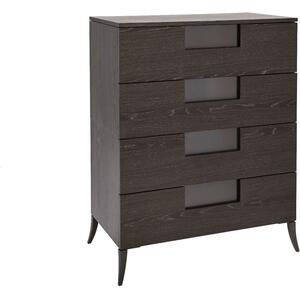 Fitzroy Wide Four Drawer Chest in Modern Charcoal Wenge Finish