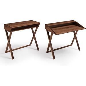 Idea Solid Walnut Minimalist Desk by Icona Furniture