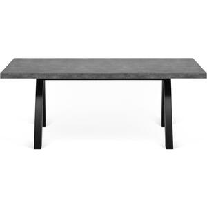 Apex Rectangular Concrete Finish Dining Table with Black Metal Legs
