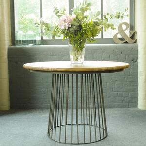 Birdcage Bistro Dining Table Vintage Mango Wood and Steel