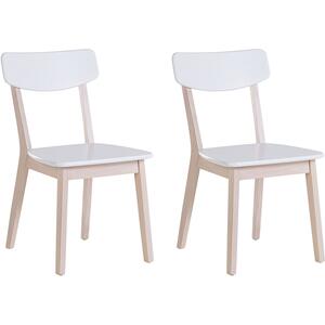 Set of 2 Wooden Dining Chairs White SANTOS by Beliani