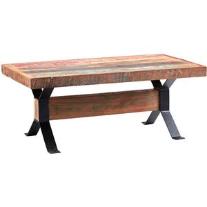 Coastal Rectangular Coffee Table 110 x 60cm Reclaimed Wood & Metal