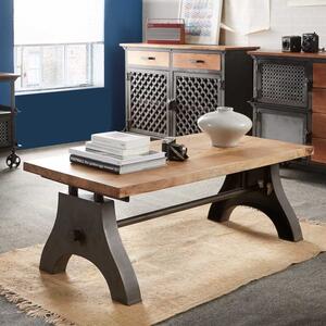 Evoke Industrial Coffee Table Reclaimed Metal & Wood 120 x 45cm