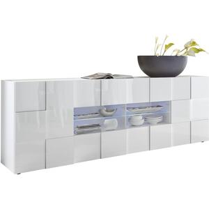 Treviso Long Sideboard - Two Doors/Four Drawers White High Gloss by Andrew Piggott Contemporary Furniture