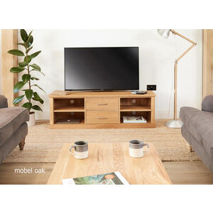 Mobel Solid Oak Mounted Widescreen TV Cabinet Modern Design