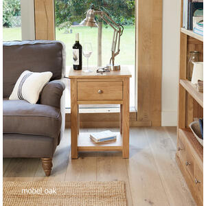 Mobel Oak One Drawer Lamp Table by Baumhaus Furniture