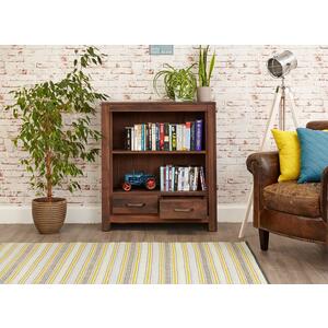 Mayan Walnut Low Bookcase by Baumhaus Furniture