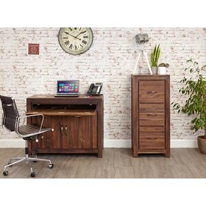 Mayan Walnut Hidden Home Office Desk & Storage Cabinet