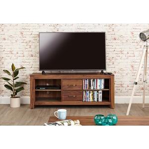 Mayan Walnut Rustic Media TV Cabinet with 2 Drawers