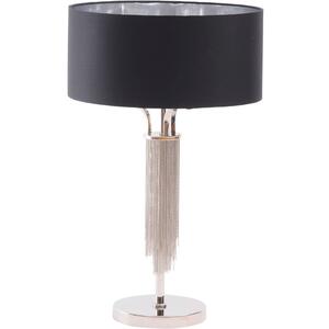 Langan Table Lamp In Nickel With Black Shade E27 60W by The Arba Furniture Company
