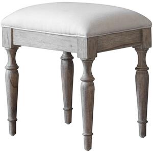 Mustique French Colonial Padded Dressing Stool in Mindy Wood