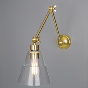 Lyx Clear Glass Cone Adjustable Arm Wall Light by Mullan Lighting