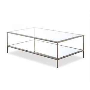 Oliver Glass Rectangular Coffee Table - Antique Bronze, Silver or Gold