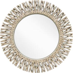 Adel Round Champagne Silver Leaf Mirror