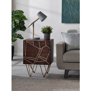 
Dark Gold 2 Drawer Side Table  by Indian Hub