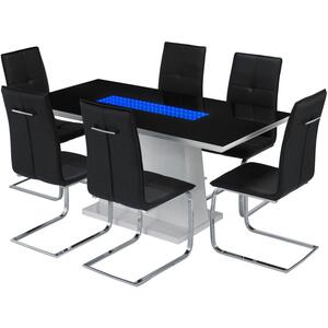 Curix (LED) dining table and Opus chairs