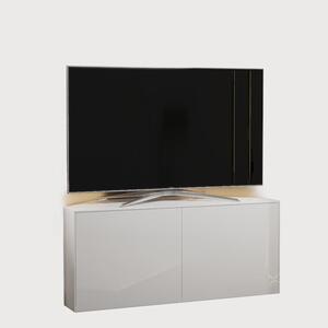 Frank Olsen Corner TV Cabinet 110cm High Gloss White with Wireless Phone Charging and Mood Lighting by Frank Olsen Furniture