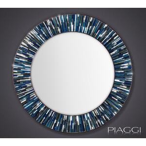 Roulette PIAGGI blue glass mosaic round mirror