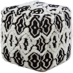 ORAI Black and White Knitted Cube Pouffe