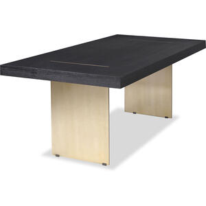 Unma Rectangular Dining Table 198cm x 97cm - Black & Brass or Steel