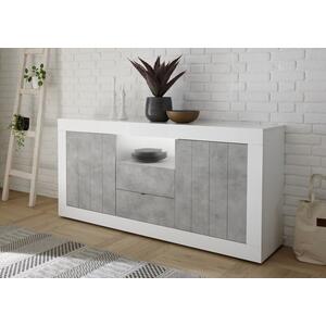 Como Two Door/Two Drawer Sideboard - White Gloss and Grey Finish by Andrew Piggott Contemporary Furniture