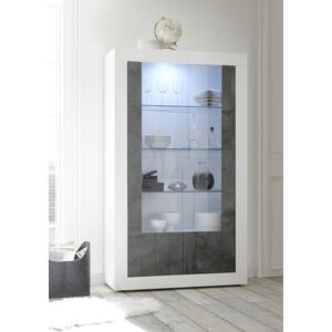 Como Two Door Display Vitrine  - White Gloss and Anthracite Finish by Andrew Piggott Contemporary Furniture